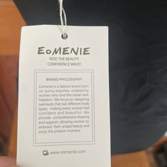 Eomenie Women's One Piece Swimsuit Tummy Control,1 Piece Swimsuit, SIZE L, Black - Picture 7 of 9